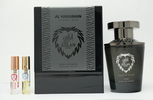 Al Haramain Azlan Oud Charcoal Cologne for Men - Extrait de Parfum Spray 3.33 oz