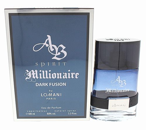 Lomani Ab Spirit Millionaire Dark Fusion Cologne for Men - Eau de Parfum Spray 3.3 oz