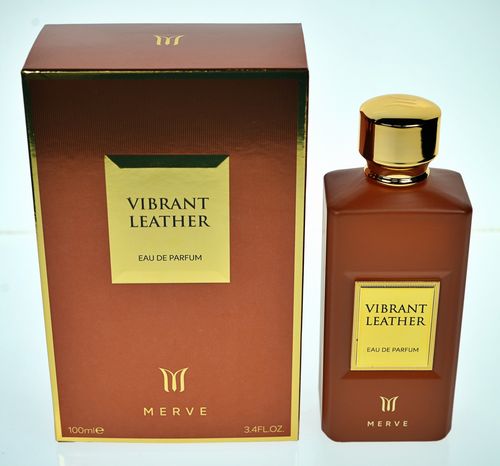 Merve Vibrant Leather Cologne for Men - Eau de Parfum Spray 3.4 oz