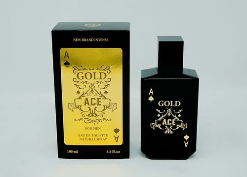 New Brand Intense Gold Ace Cologne for Men - Eau de Toilette Spray 3.3 oz