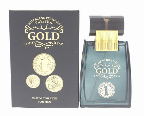 New Brand Prestige Gold Cologne for Men - Eau de Toilette Spray 3.3 oz