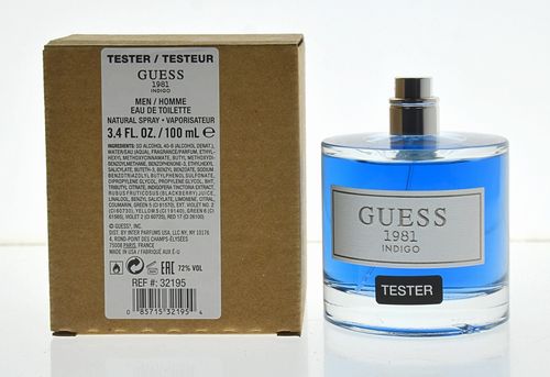 Guess 1981 Indigo Cologne for Men - Eau de Toilette Spray TESTER 3.4 oz