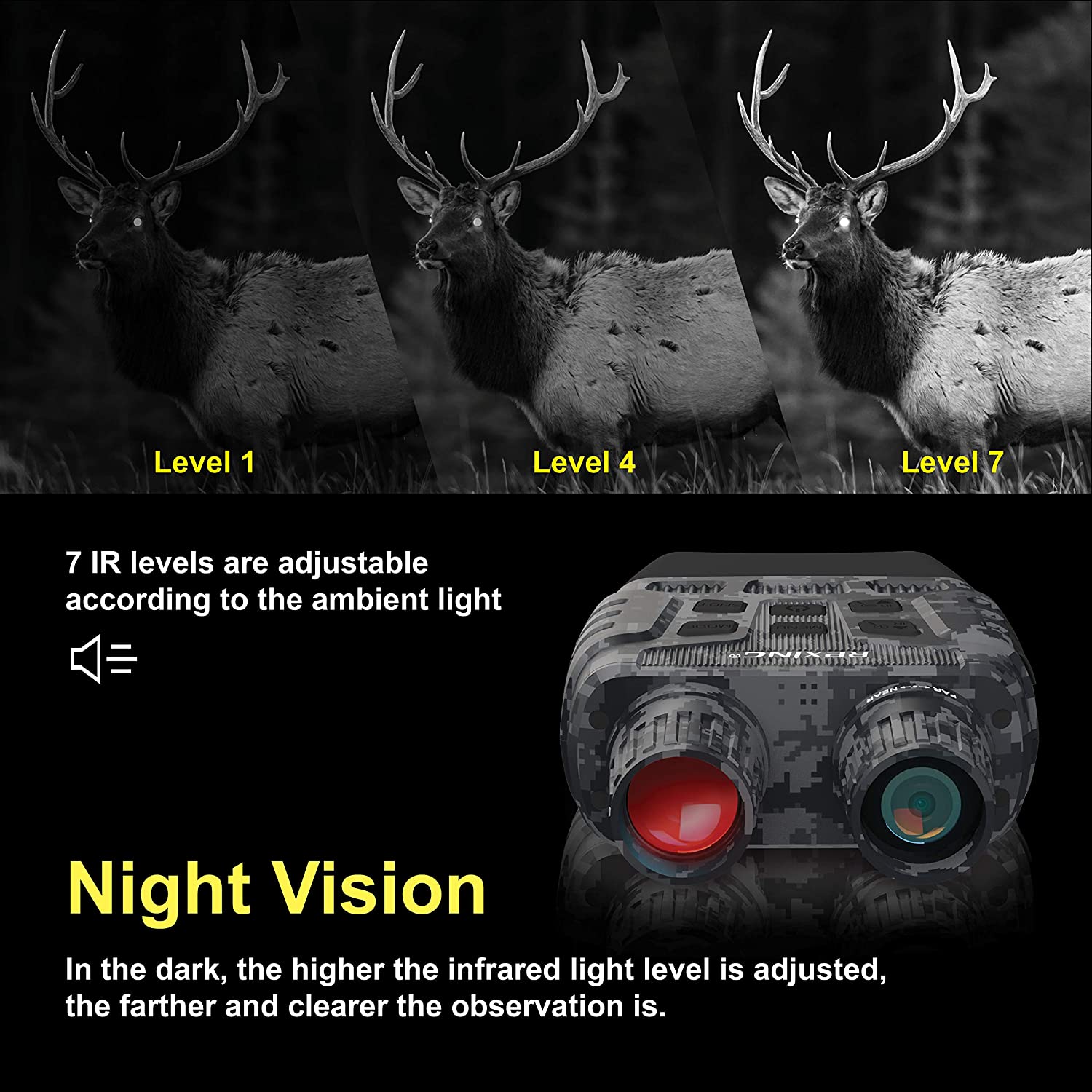 Rexing B1 (Digital Camo) Night Vision Goggles Binoculars (Open Box - Final Sale)