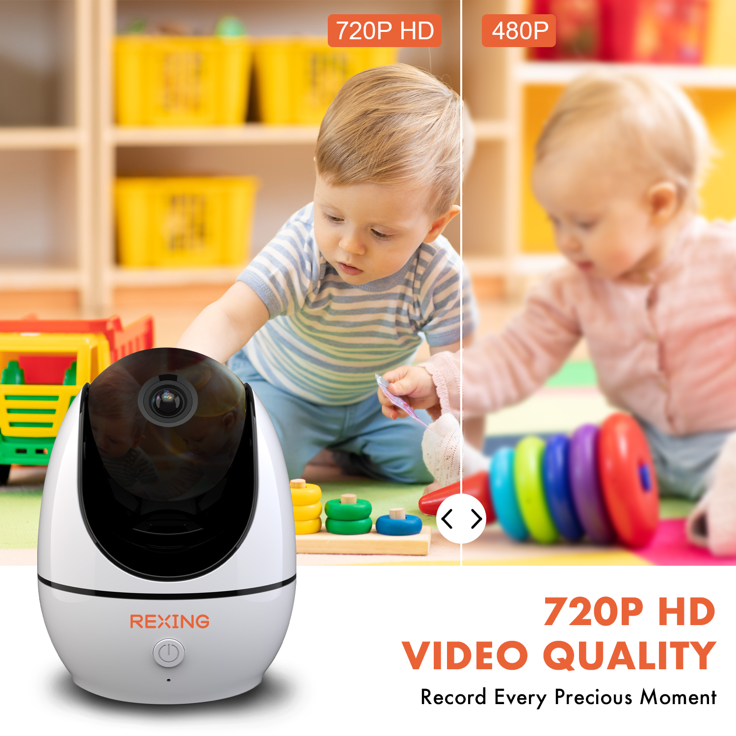 Rexing BM1 + Free Extra Add-on Baby Camera, Baby Monitor w/ Recording Capabilities 720p Video/Audio