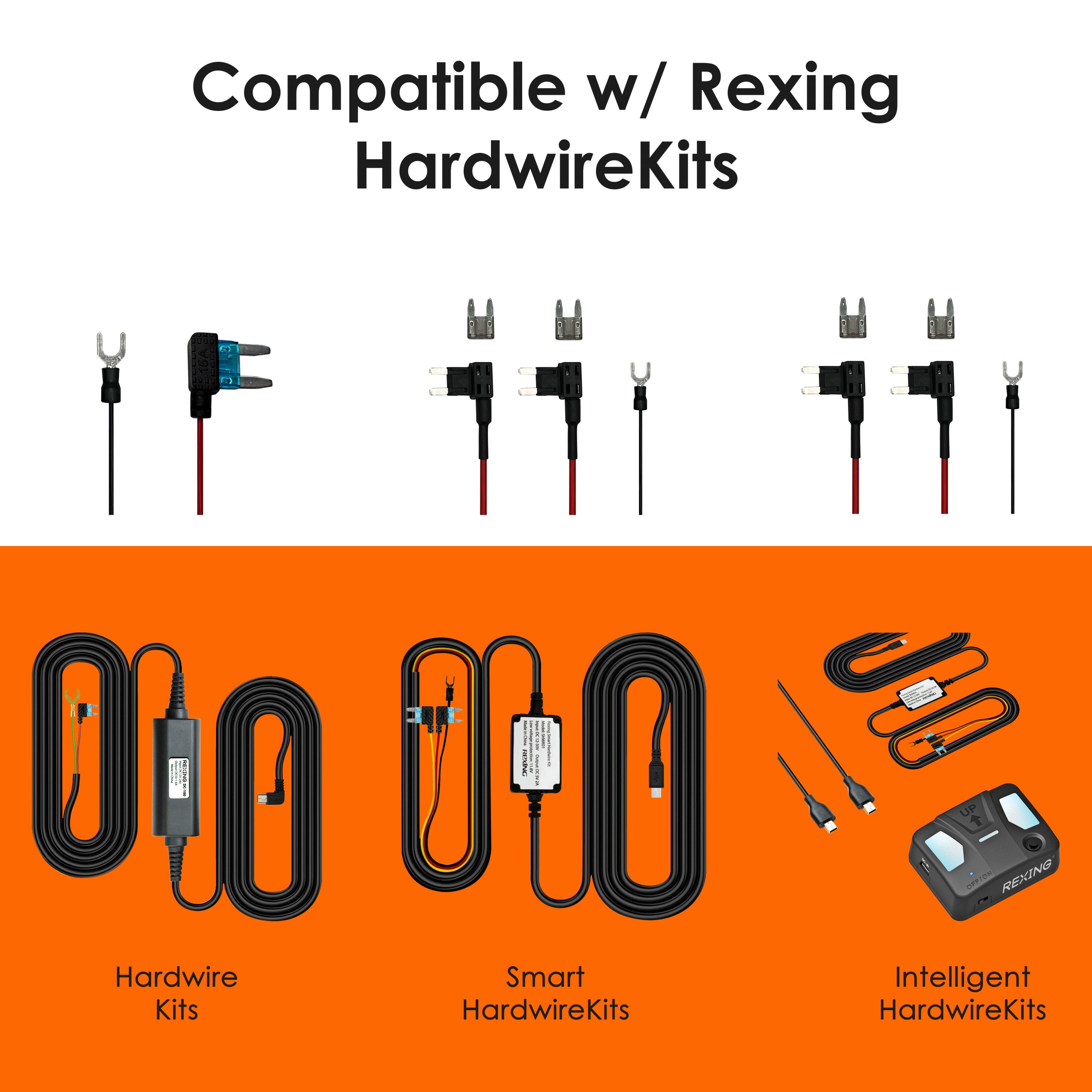 Rexing Fuse Tap and Add-a-Circuit Adapter with LP-mini, Mini Fuse, Micro2 blade fuse adapters