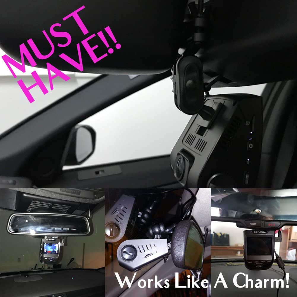 Rexing Dash Cam Mirror Mount Kit for V1 Basic, V1-4K, V1P 3rd Gen, V1P Pro, V1 Max, V1P Max, V1P-4K, V3 Basic, and V3 Dash Cams