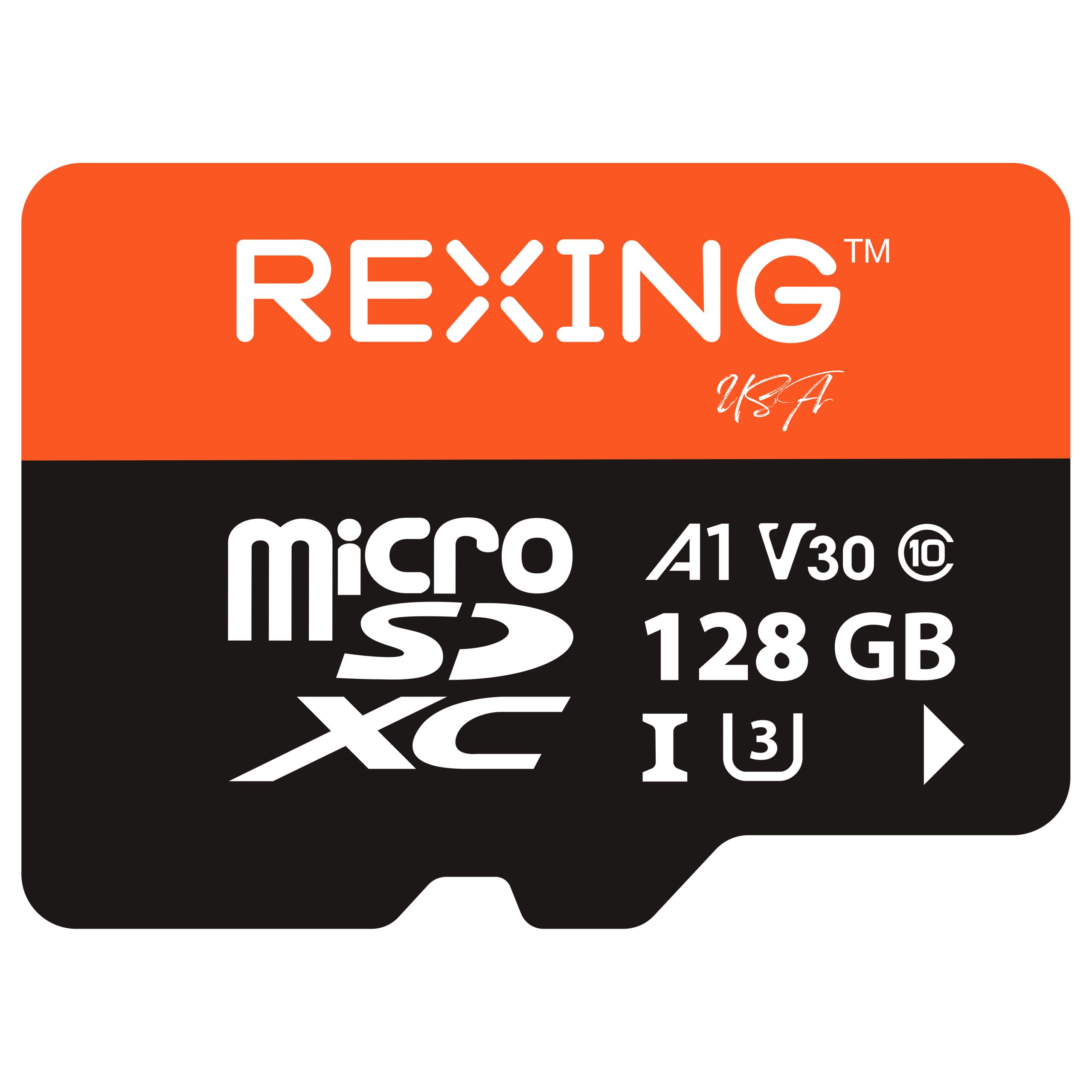 REXING microSDXC UHS-3 4K Full HD Video High Speed Transfer Monitoring SD Card with Adapter for Dash Cams, Surveillance System, Security Camera, & Bod