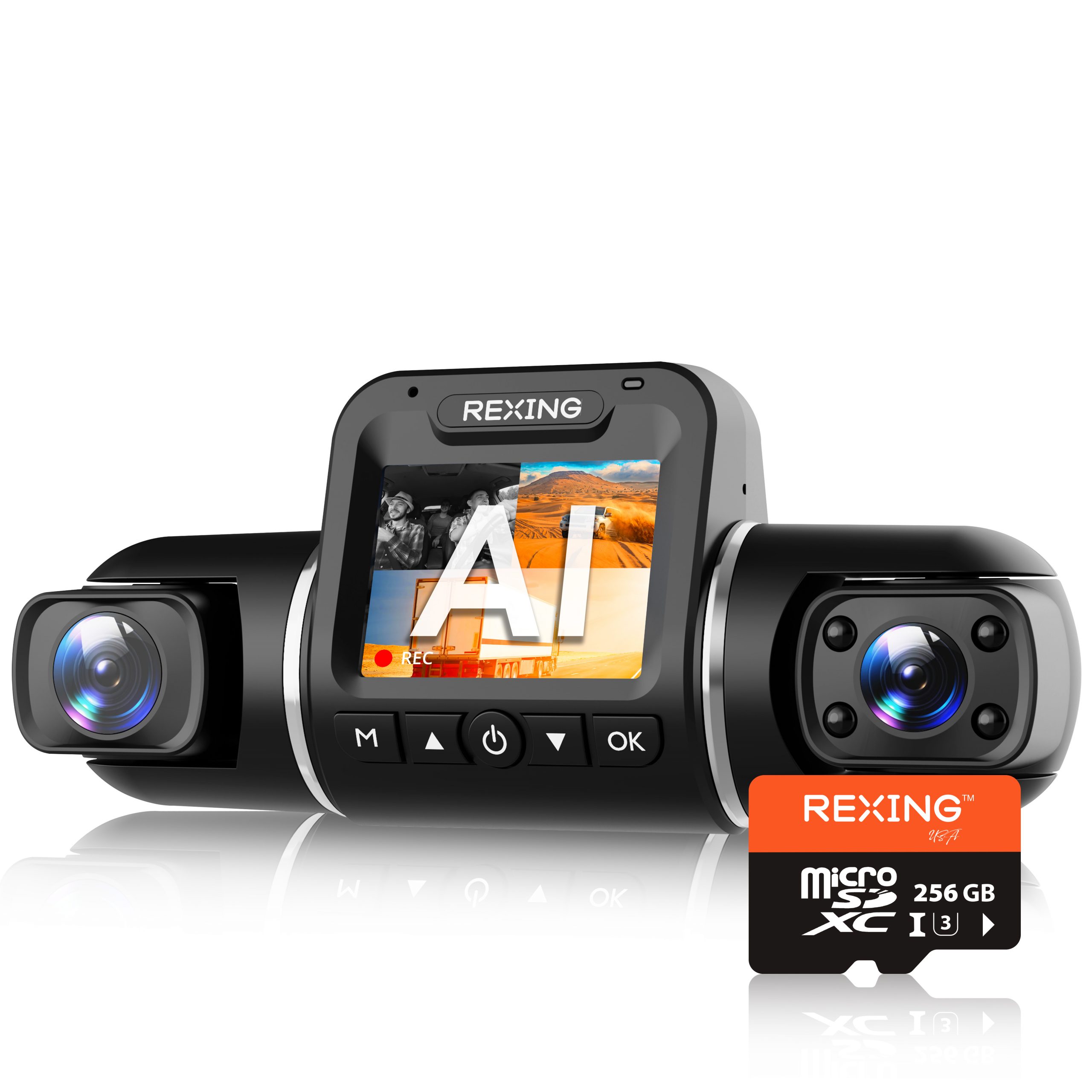 REXING microSDXC UHS-3 4K Full HD Video High Speed Transfer Monitoring SD Card with Adapter for Dash Cams, Surveillance System, Security Camera, & Bod