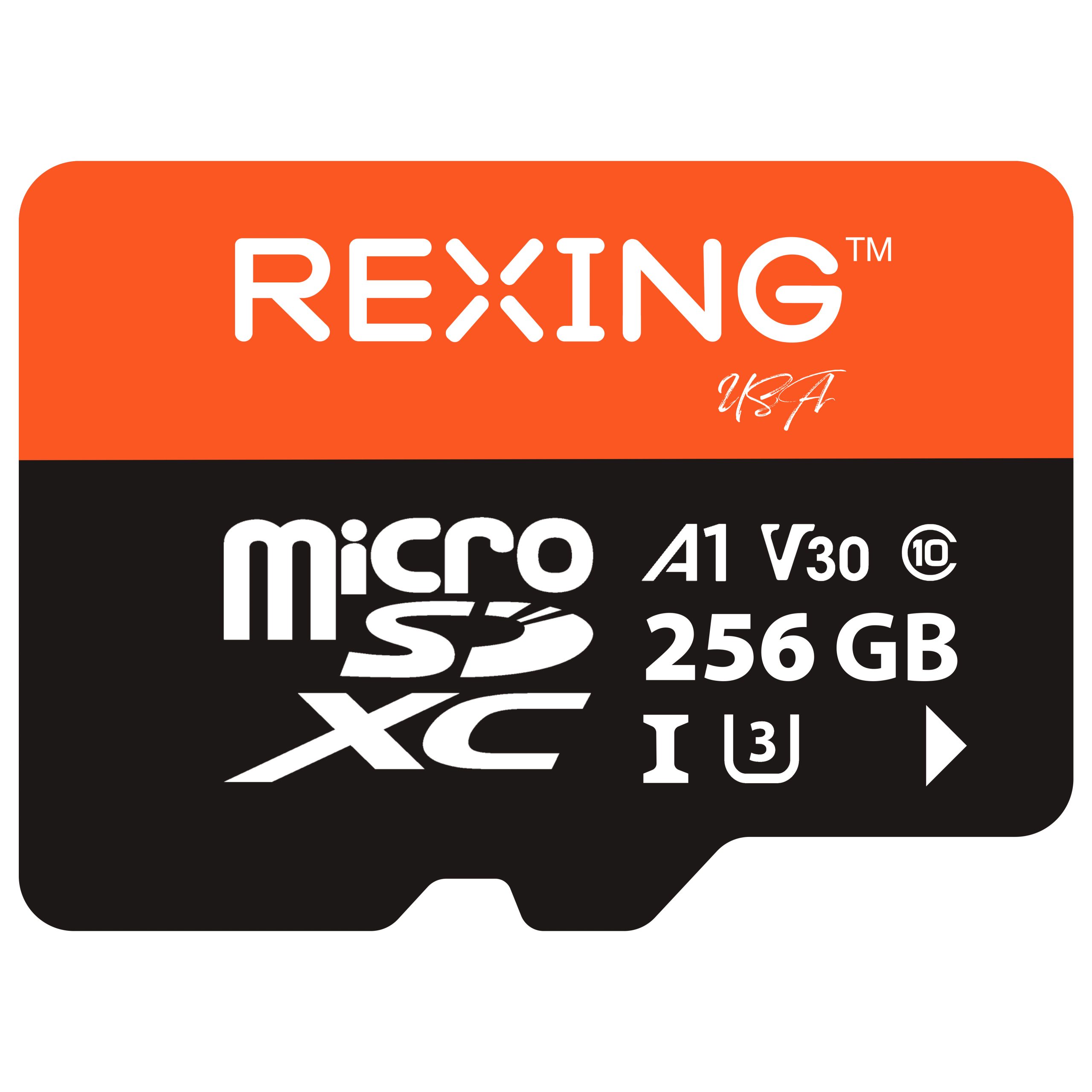 REXING microSDXC UHS-3 4K Full HD Video High Speed Transfer Monitoring SD Card with Adapter for Dash Cams, Surveillance System, Security Camera, & Bod