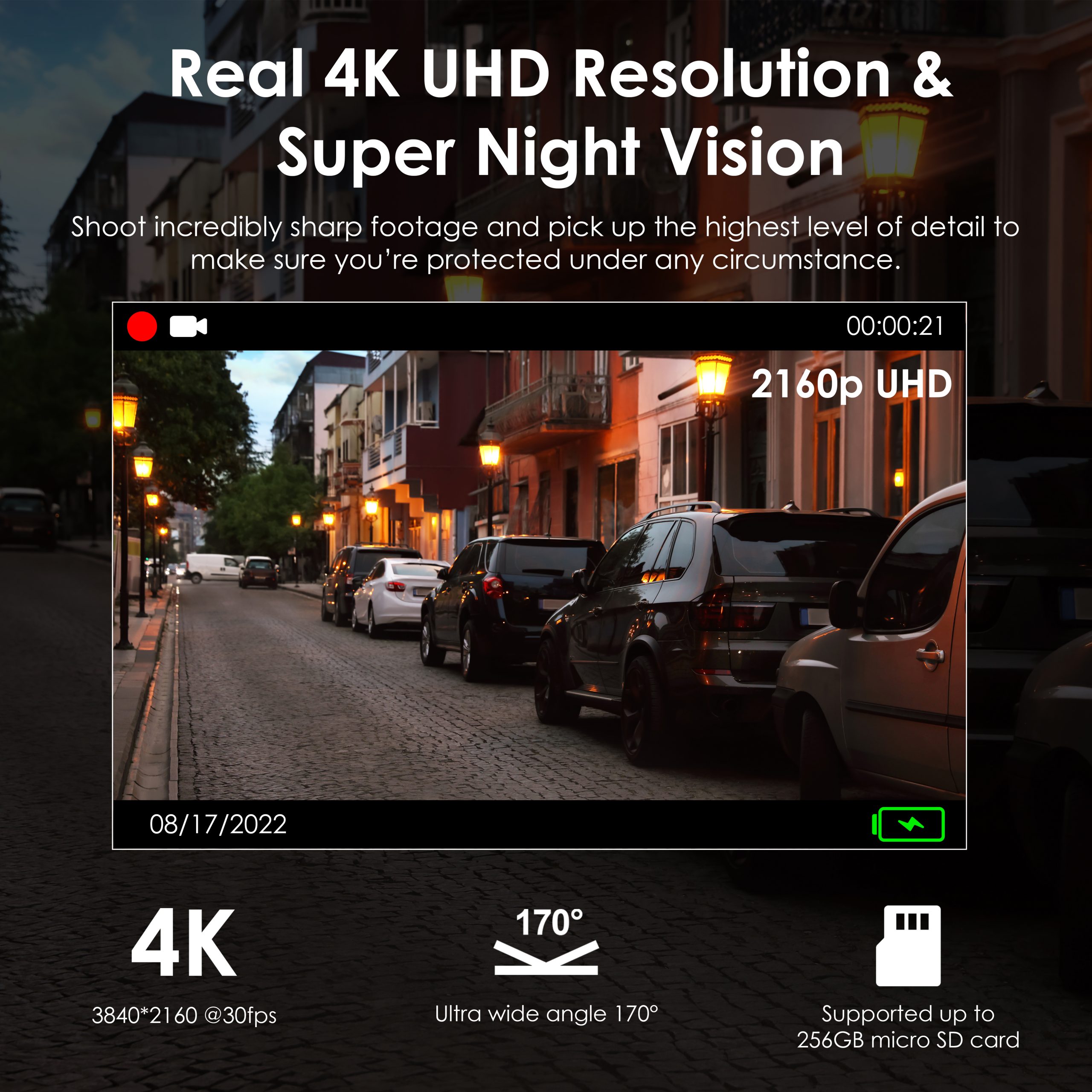 Rexing V55 Dash Cam - 4K Modular Capabilities, 5.0 GHz Wi-Fi, and GPS Car Dash Camera Recorder - V55 + Cabin Camera