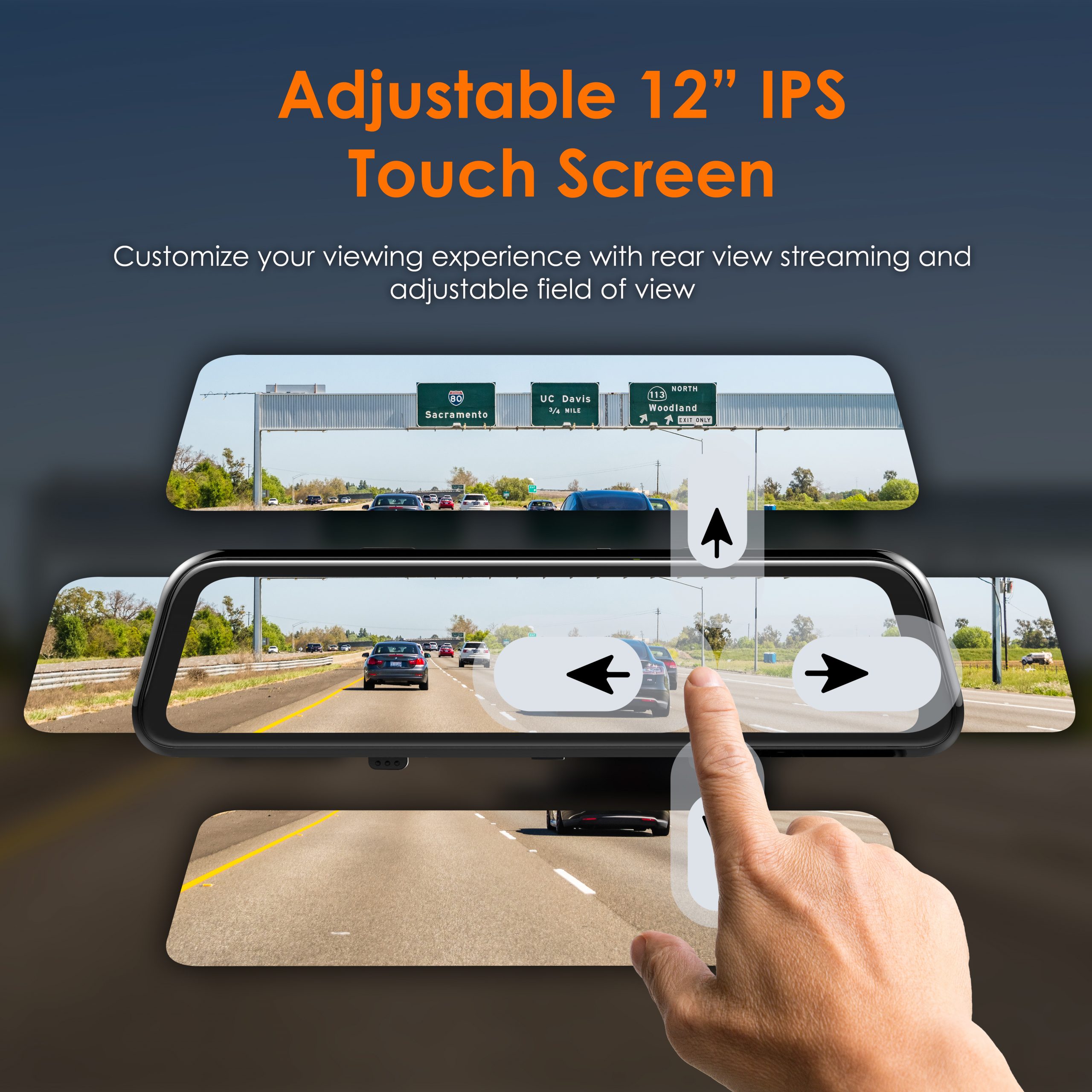 RexingUSA M2 MAX 2-Channel Mirror Dash Cam 4K + 1080p with Wi-Fi & GPS