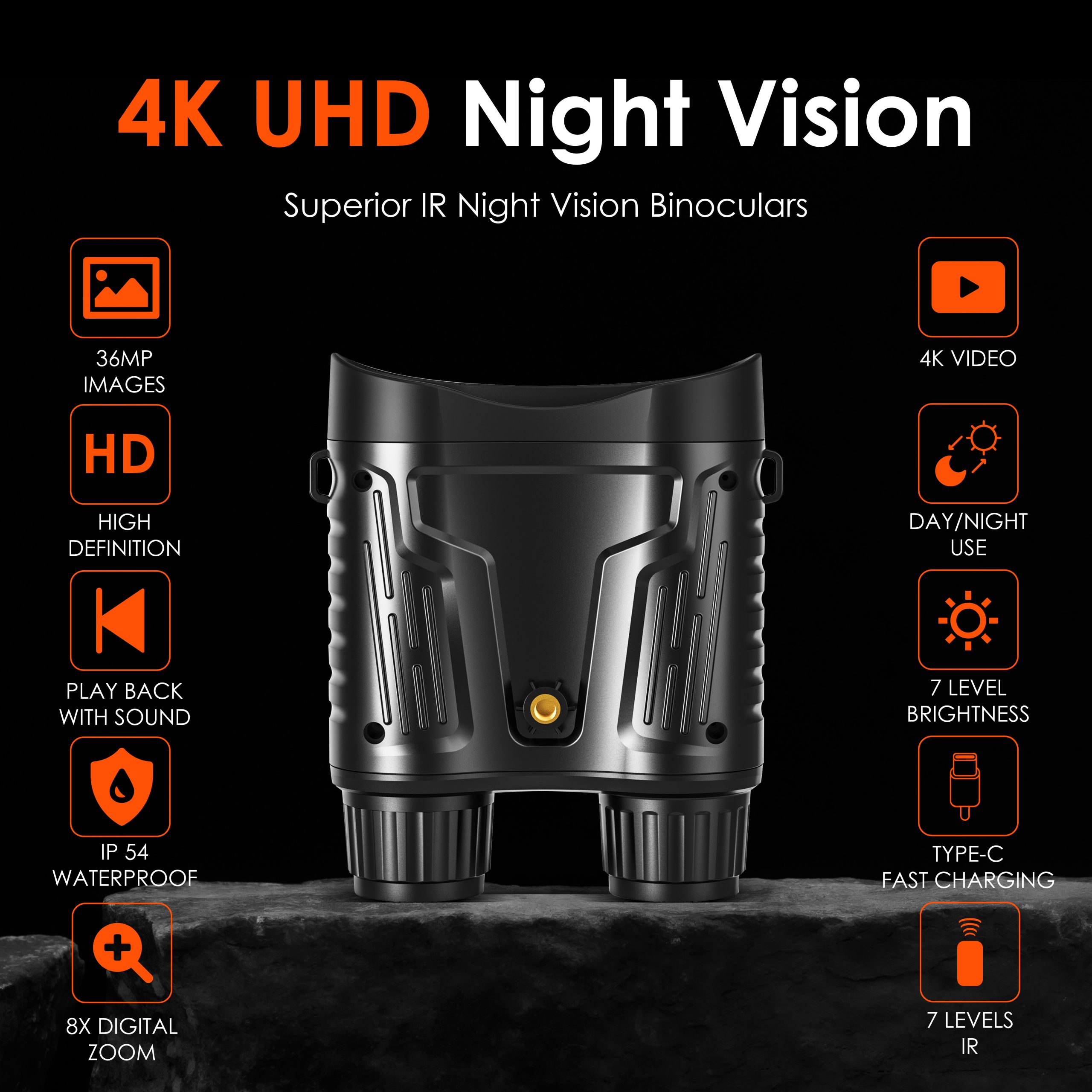 Rexing B1 Pro - 4K IR Night Vision Digital Binocular