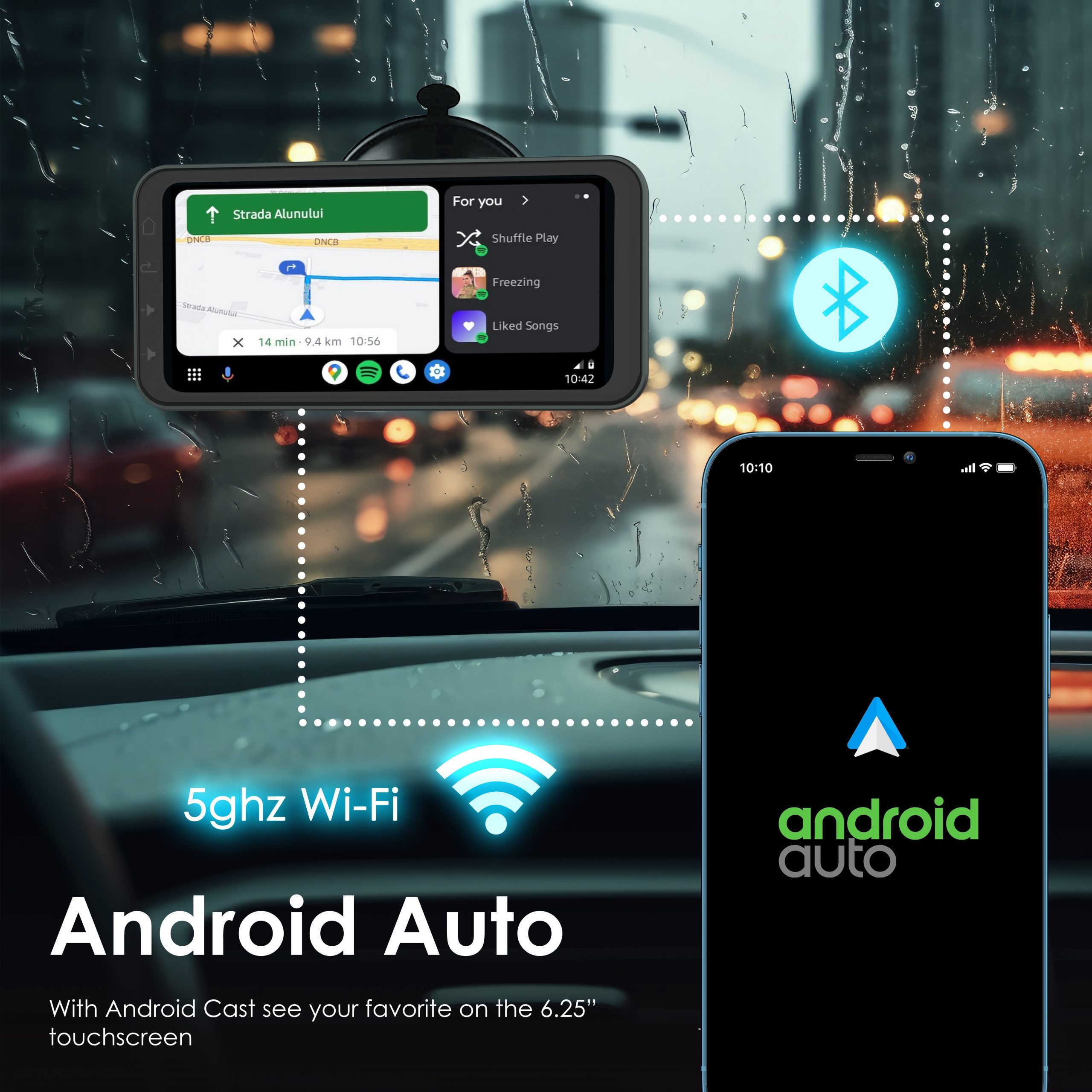 REXING Wireless Multimedia Receiver RoadMate CPStream - CarPlay + Android Auto