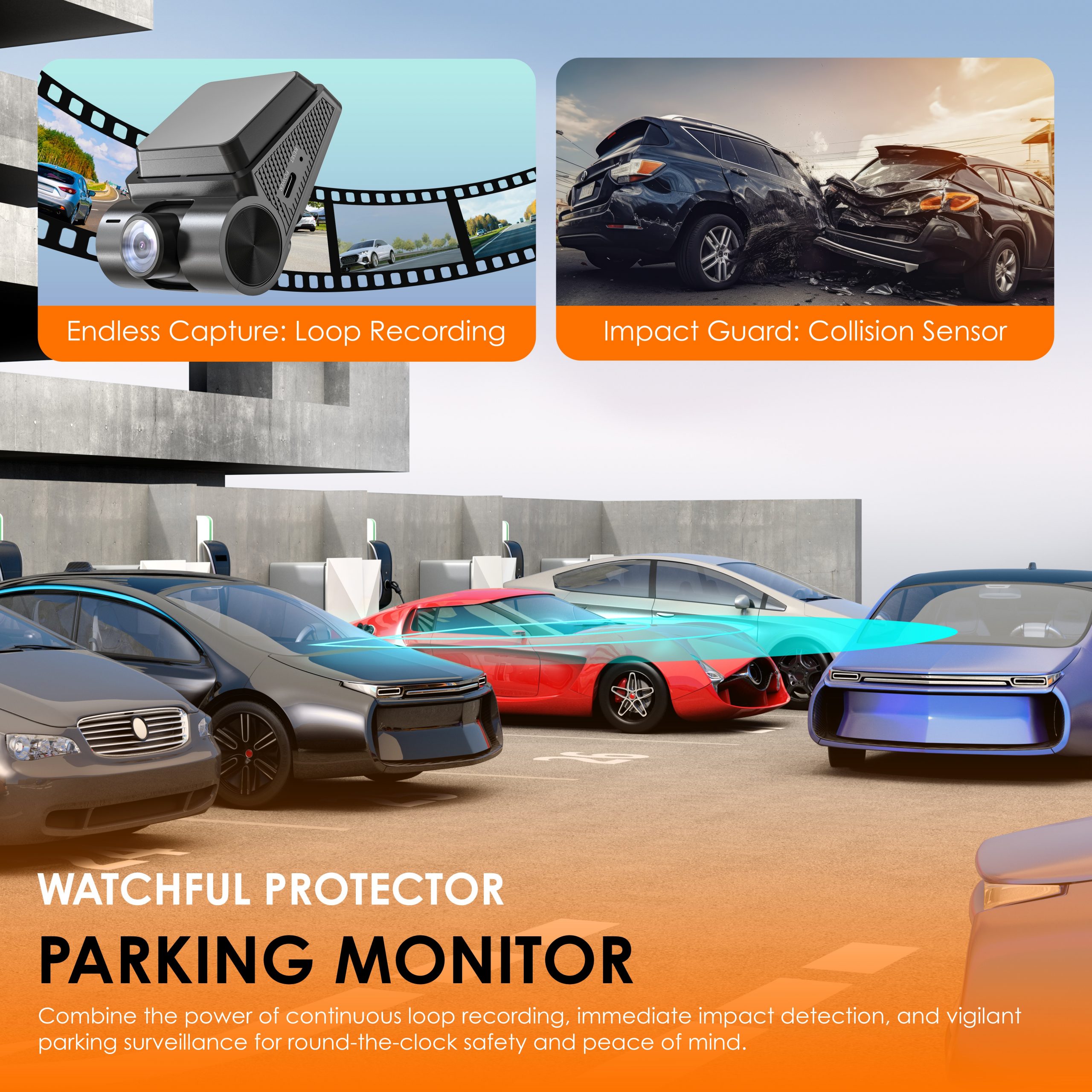 REXING RH2 Dual Dash Cam - 4K Front and 1080p Rear Dash Camera with Wi-Fi, and Optional GPS - RH2-2+64G