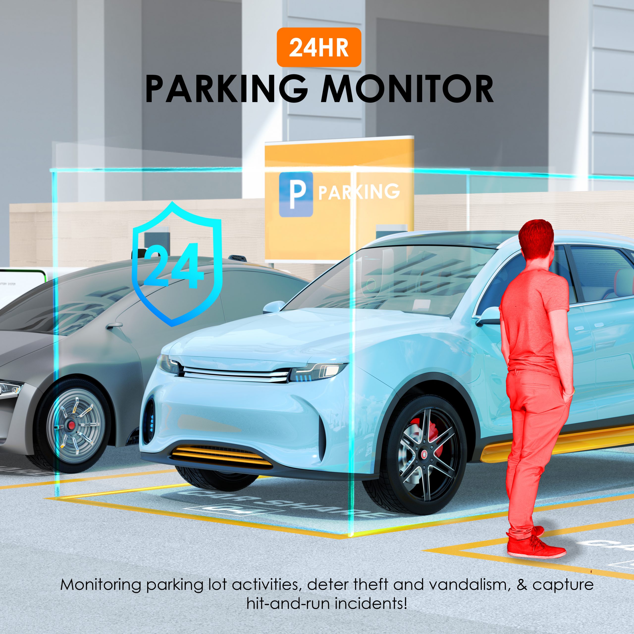 REXING RH2-4 Quad-Channel Dash Cam - 1080p Front, Rear, Cabin, and Exterior Coverage with Wi-Fi, and Optional GPS - RH2-4+64G